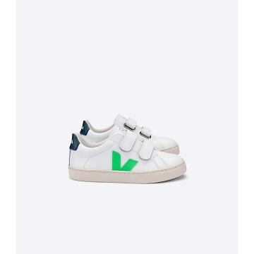 Zapatillas Veja ESPLAR LEATHER Niños White/Green | España 816EBC